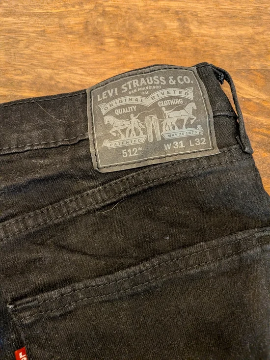 Levi's 512 Black Men's Jeans 31x32 - Picture 2 of 3